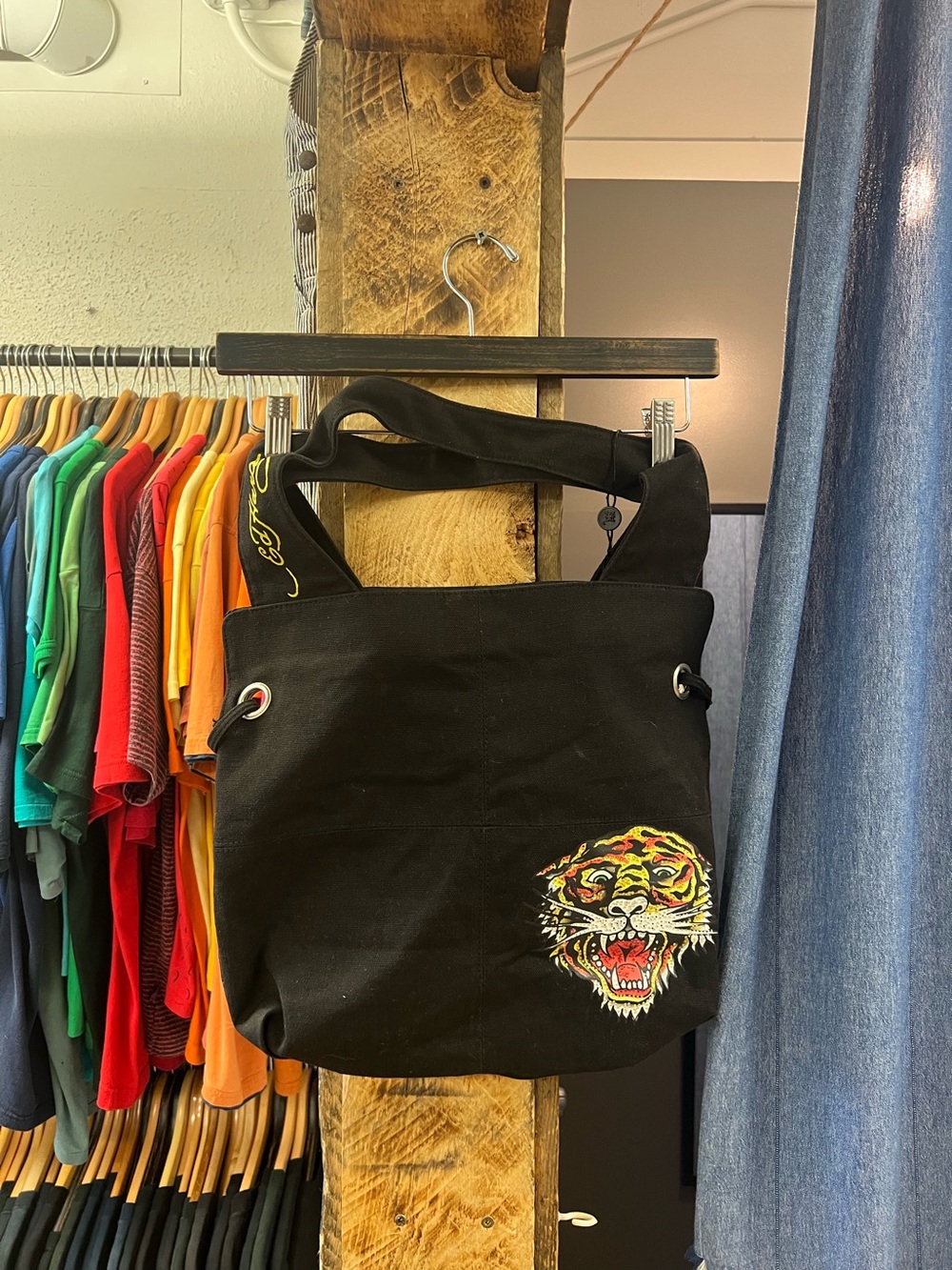 Vintage Ed Hardy Black Tote Bag